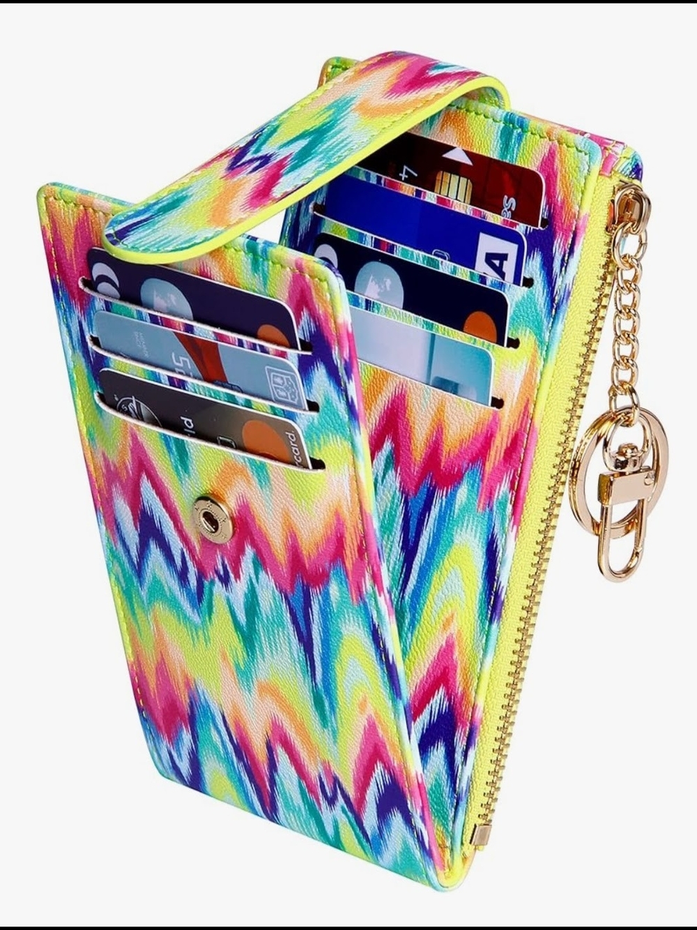 Zigzag Print RFID Key Card Wallet